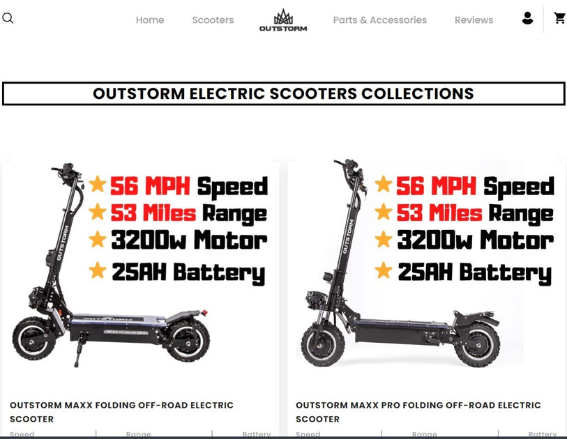 OffRoad Electric Scooters Collection OutStorm Scooters